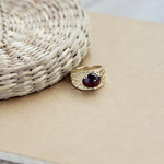 Bague or jaune 375 filigrane grenat - vue D3