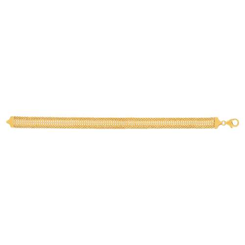 Bracelet or 375 jaune maille palmier et gourmette 19 cm