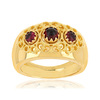 Bague or 375 jaune grenats - vue V1