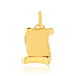 Pendentif or jaune 375 parchemin initiales - vue 1