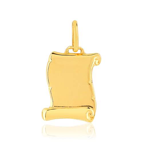 Pendentif or jaune 375 parchemin initiales