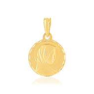 Médaille or 375 jaune diamanté Vierge