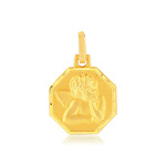 Médaille or jaune 375 mat ange - vue 1