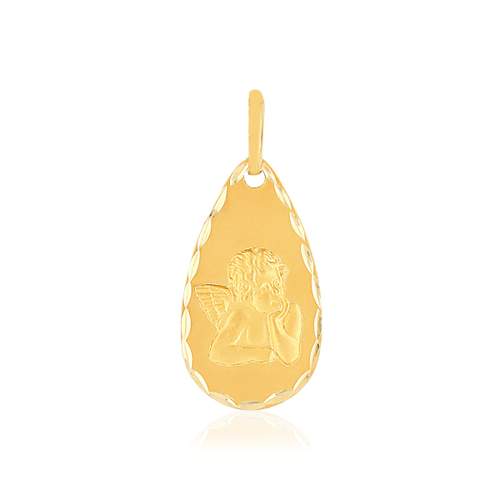 Médaille or 375 jaune goutte ange
