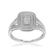 Bague or blanc 375 diamants