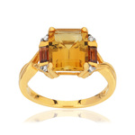 Bague or 375 pierres fines diamants - vue 1