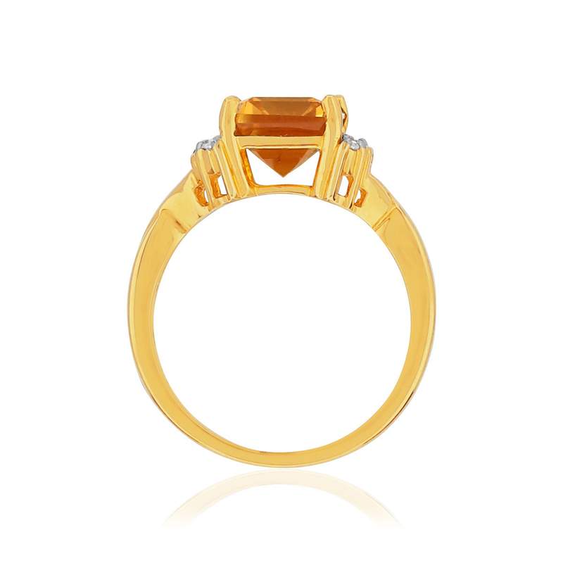 Bague or 375 pierres fines diamants - vue 2