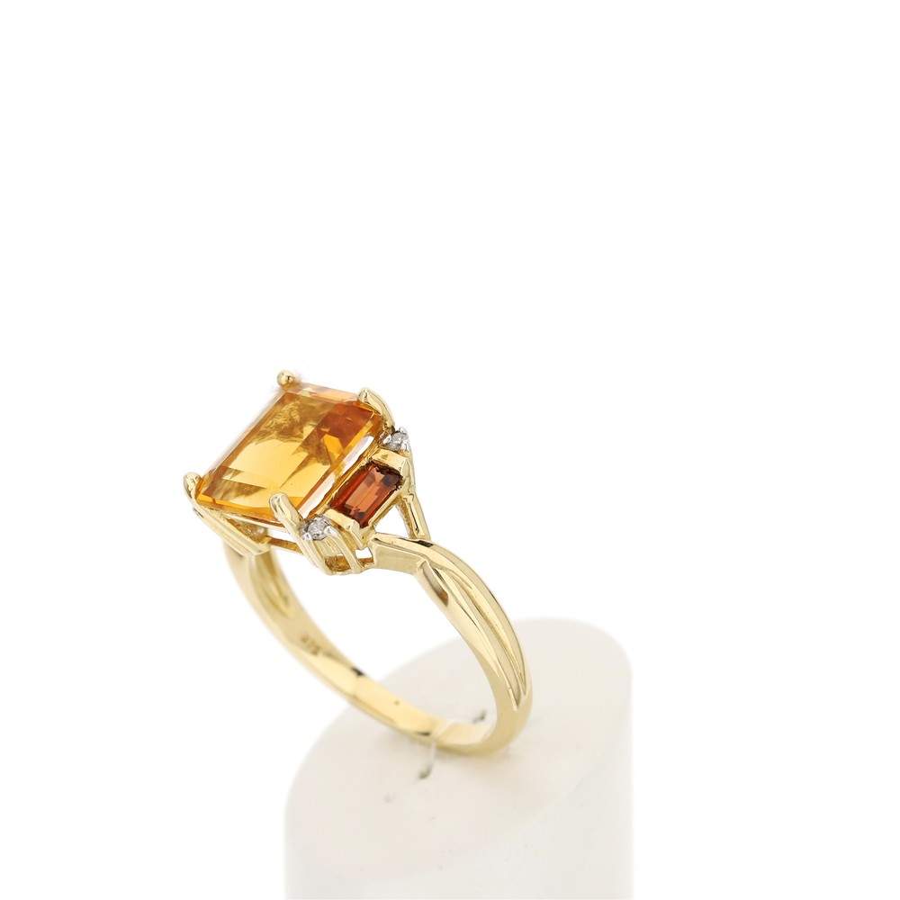 Bague or 375 pierres fines diamants - vue 4