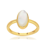 Bague or 375 nacre