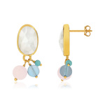 Boucles d'oreilles or 375 pierres fines - vue 1