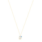 Collier or 375 pierres fines 45,5 cm - vue 1