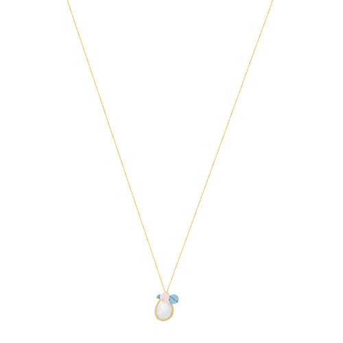 Gold necklace 375 gemstones 45.5 cm
