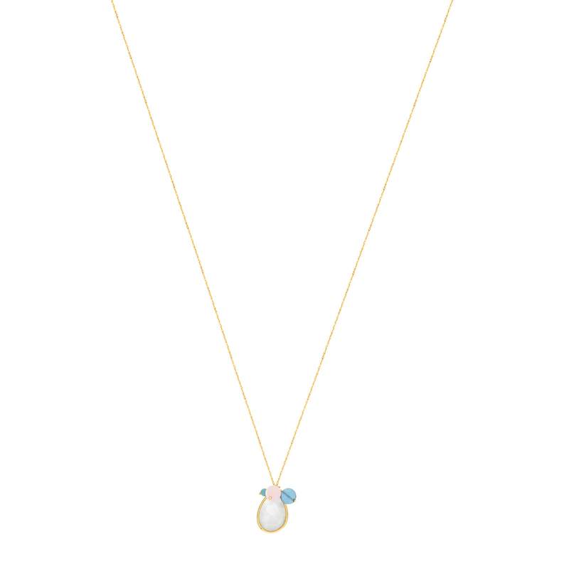 Collier or 375 pierres fines 45,5 cm - vue 1