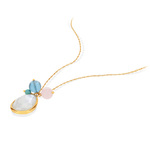Collier or 375 pierres fines 45,5 cm - vue D1