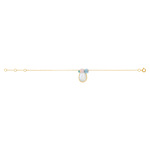Bracelet or 375 pierres fines 19 cm - vue 1