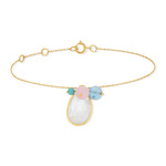 Bracelet or 375 pierres fines 19 cm - vue 2