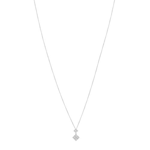 Collier or blanc 375 diamants 45 cm