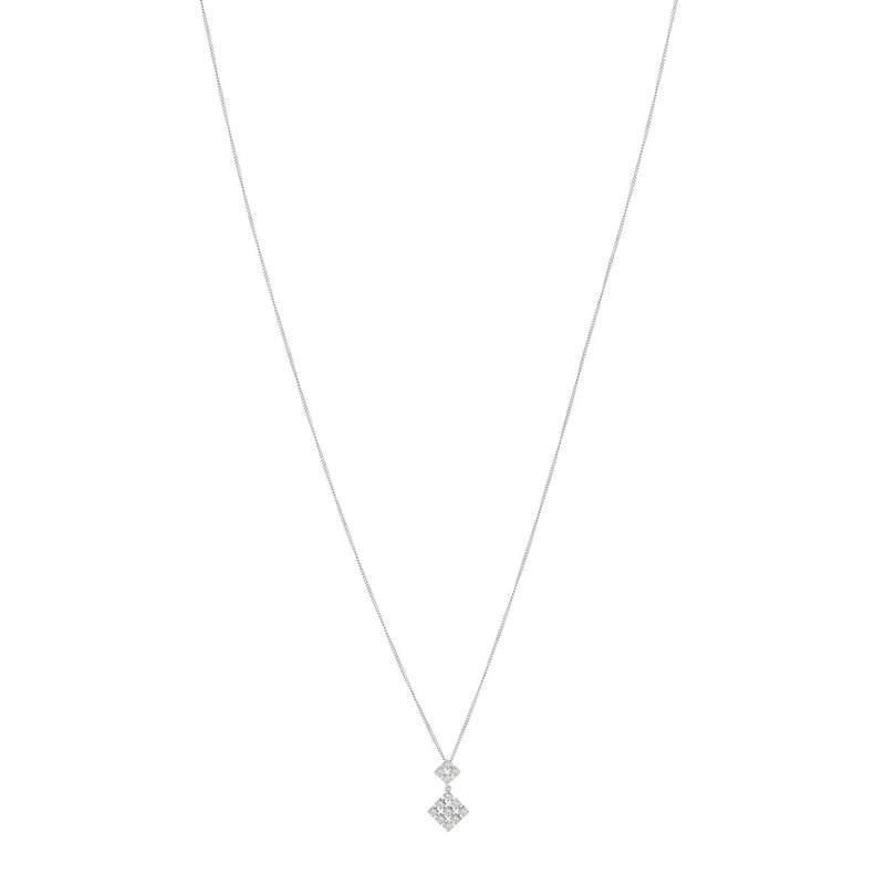 Collier or blanc 375 diamants 45 cm - vue 1