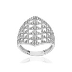 Bague or blanc 375 diamants - vue 1