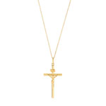 Collier or 750 jaune croix maille forçat 45 cm - vue 1