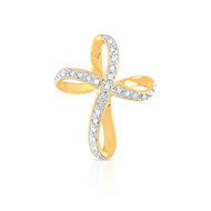 Croix or 750 2 tons diamant