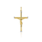 Pendentif croix or 750 2 tons - vue 1