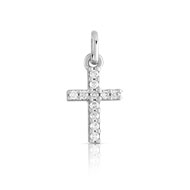 Croix or 750 blanc diamant