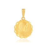Médaille or 750 jaune diamanté Vierge - vue 1