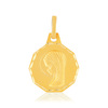 Médaille or 750 jaune Vierge bord diamanté - vue V1