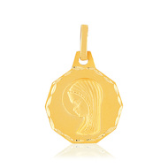 Médaille or 750 jaune Vierge bord diamanté