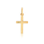 Pendentif croix or 750 jaune diamanté - vue 1