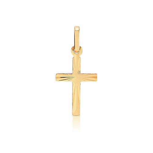 Pendentif croix or 750 jaune diamanté