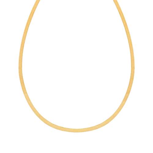 Collier or 750 jaune diamanté façon miroir 40 cm