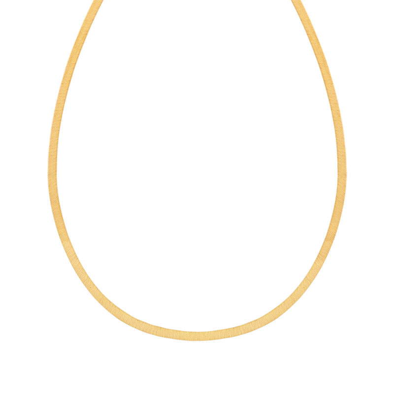 Collier or 750 jaune diamanté façon miroir 40 cm