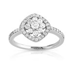 Bague argent 925 fleurs zirconias - vue 1