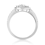Bague argent 925 fleurs zirconias - vue 2