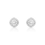 Boucles d'oreilles argent 925 fleurs zirconias - vue D1