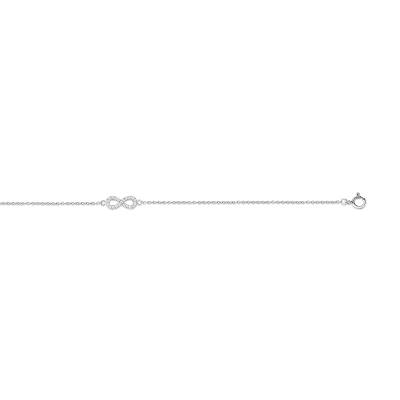 Bracelet argent 925 infini zirconias 19 cm - vue D1