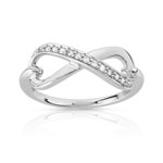 925 sterling silver infinity ring with zirconia stones - view 1