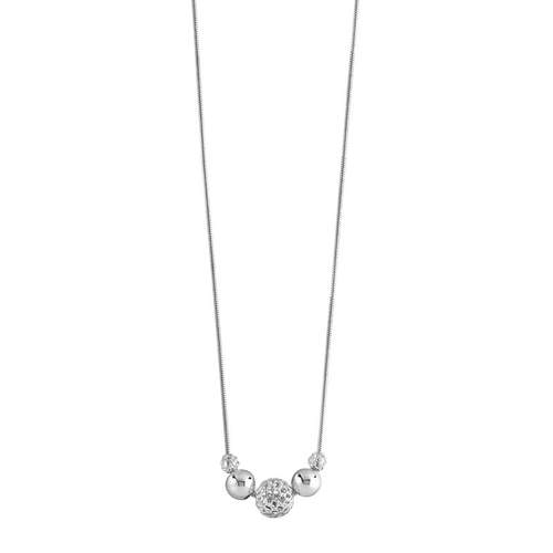 925 silver necklace, polished beads 45 cm