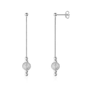 925 silver earrings with ball pendants