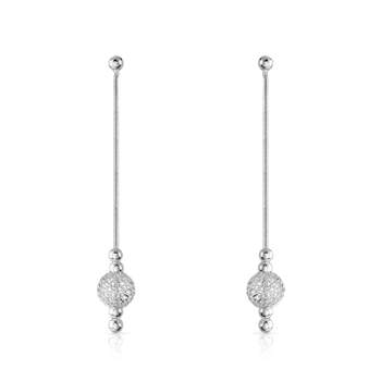 925 silver earrings with ball pendants