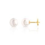 Boucles d'oreilles or 750 jaune perles de culture du Japon - vue D1