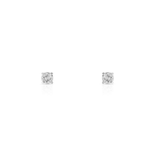 Boucles d'oreilles or 750 blanc diamants