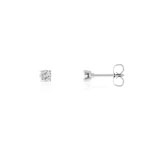 Boucles d'oreilles or 750 blanc diamants - vue D1