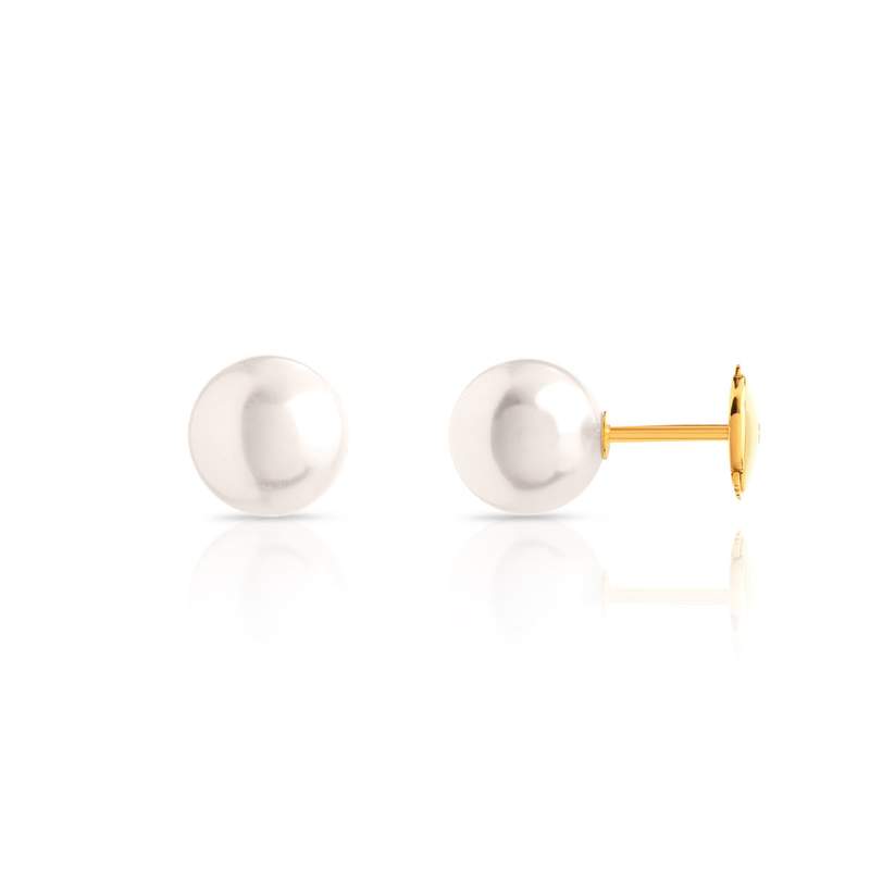 Boucles d'oreilles or 750 jaune perles de culture du Japon - vue D1