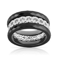 3 bagues argent 925 céramique zirconia