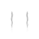 Boucles d'oreilles argent 925 effet ondulé 30 mm - vue D1