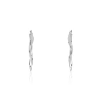 Boucles d'oreilles argent 925 effet ondulé 30 mm