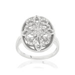 Bague argent 925 ajourée zirconias - vue 1